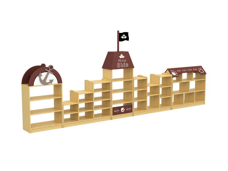 幼儿园课室儿童海盗船造型组合书架