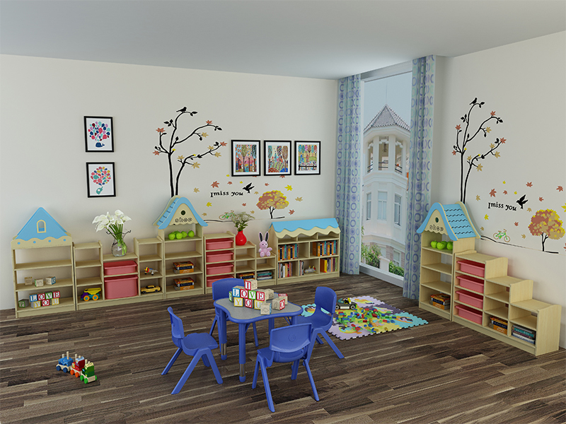 幼儿园家具生态木儿童房屋造型组合柜.jpg