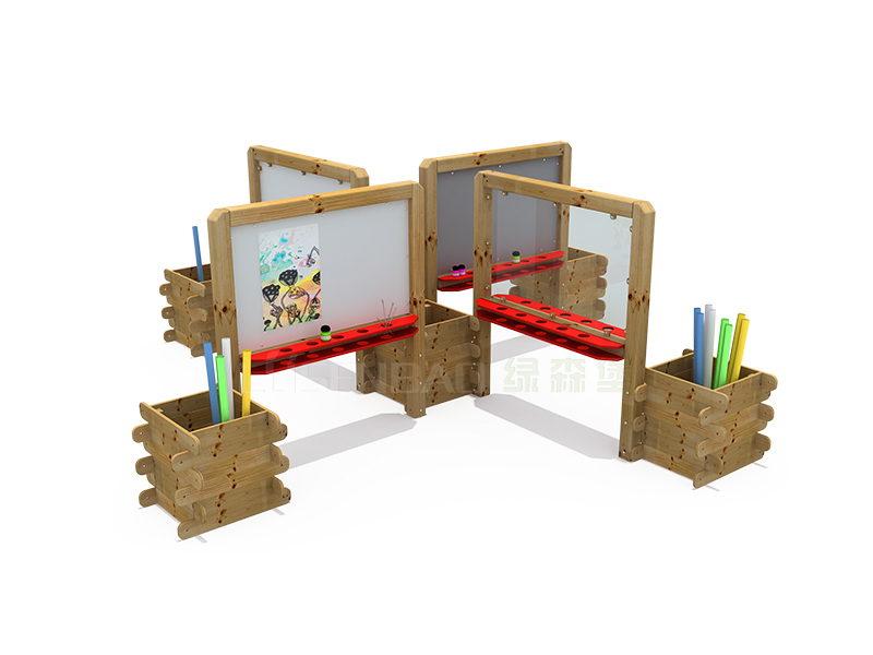 幼儿园家具户外教室芬兰木绘画板组