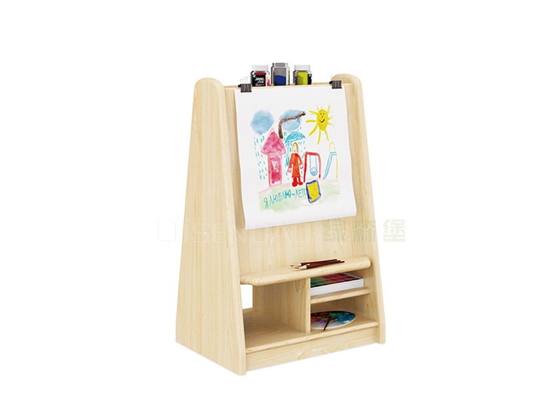 幼儿园家具托育教室桦木美术柜
